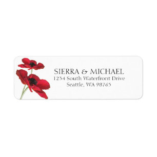 Elegant Floral Botanical Wedding Return Address Label