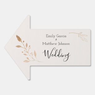 Elegant Floral Botaniqe Gold Foil Wedding Sign