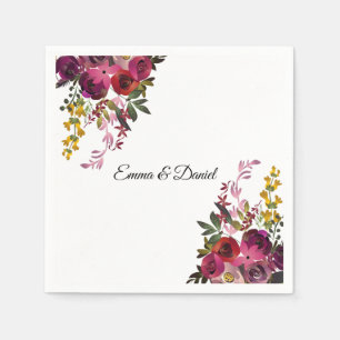 Elegant Floral Bouquet Napkins