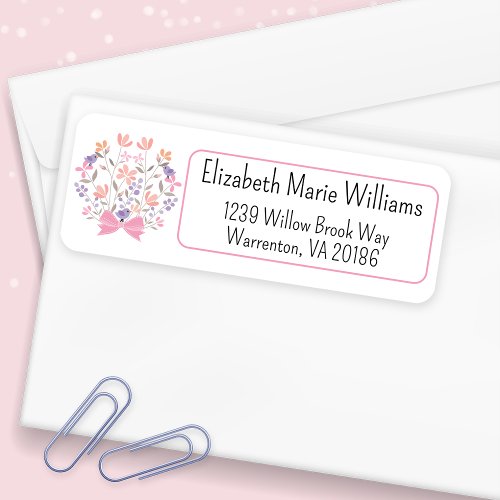 Elegant Floral Bouquet Return Address Label