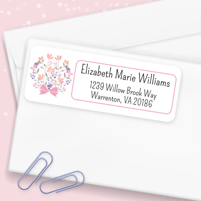 Elegant Floral Bouquet Return Address Label | Zazzle