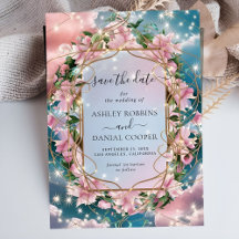 Elegant Floral Bouquet Rosy Save The Date