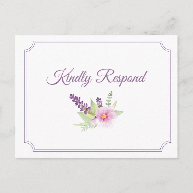 Elegant Floral Bouquet RSVP Postcard (Front)