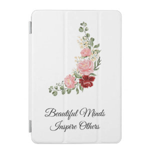 Elegant Floral Bouquet with Inspiring Quote iPad Mini Cover