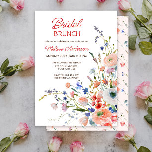 Elegant Floral Bridal Brunch Invitation