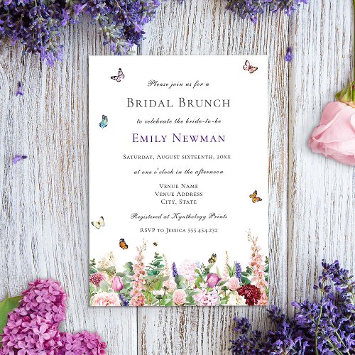 Elegant Floral Bridal Brunch Invitation