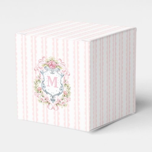 Elegant Floral Bridal Crest Favor Boxes