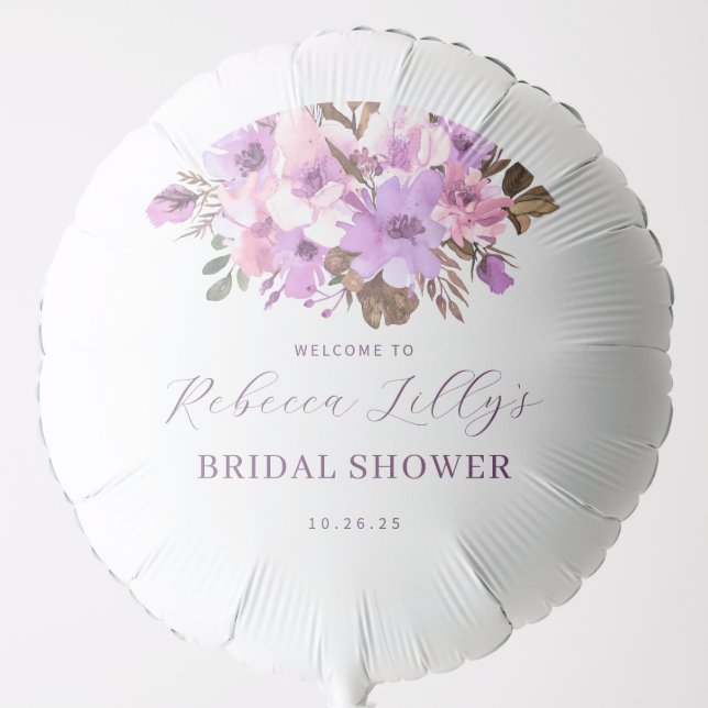 Elegant Floral Bridal Shower Balloon (Front)