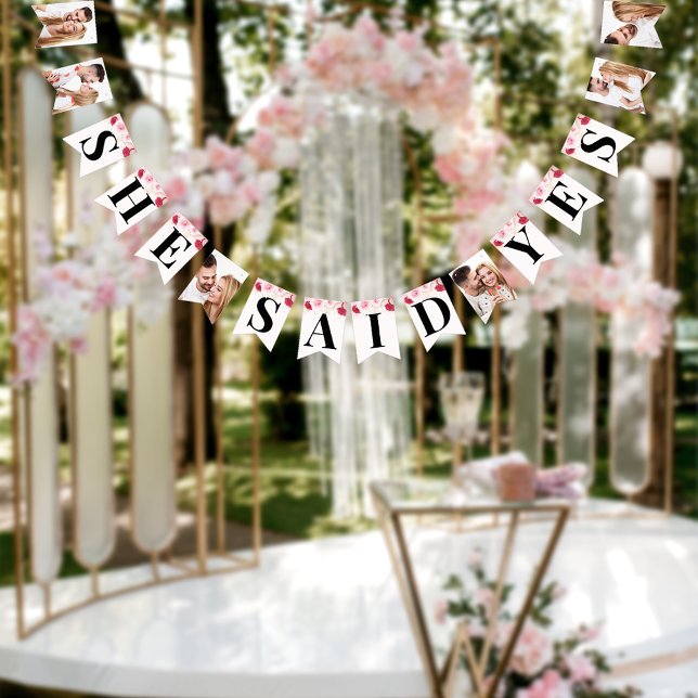 Elegant Floral Bridal Shower  Bunting Flags (Creator Uploaded)