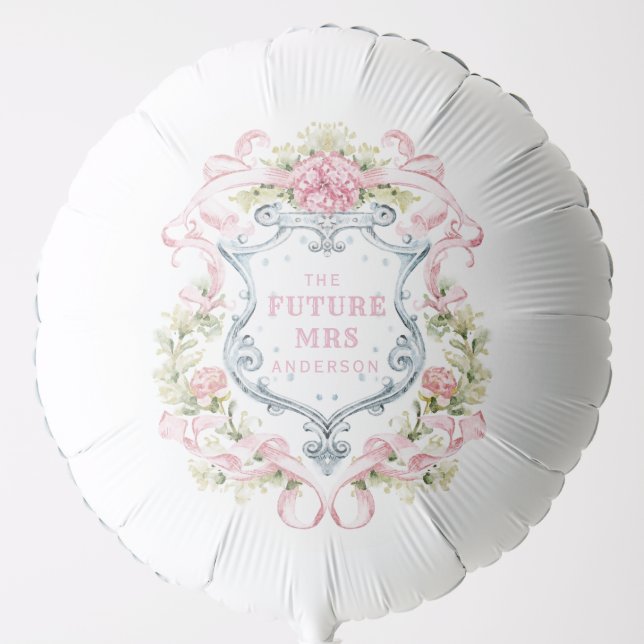 Elegant Floral Bridal Shower Crest Balloon (Front)