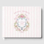 Elegant Floral Bridal Shower Crest Guest Book<br><div class="desc">Keep track of all your bridal shower guests with this elegant watercolor monogram guest book.  Personalize this design with a name in the crest.

Colors include,  light blue,  pink and grey.</div>