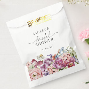 Elegant Floral Bridal Shower Favor Bag