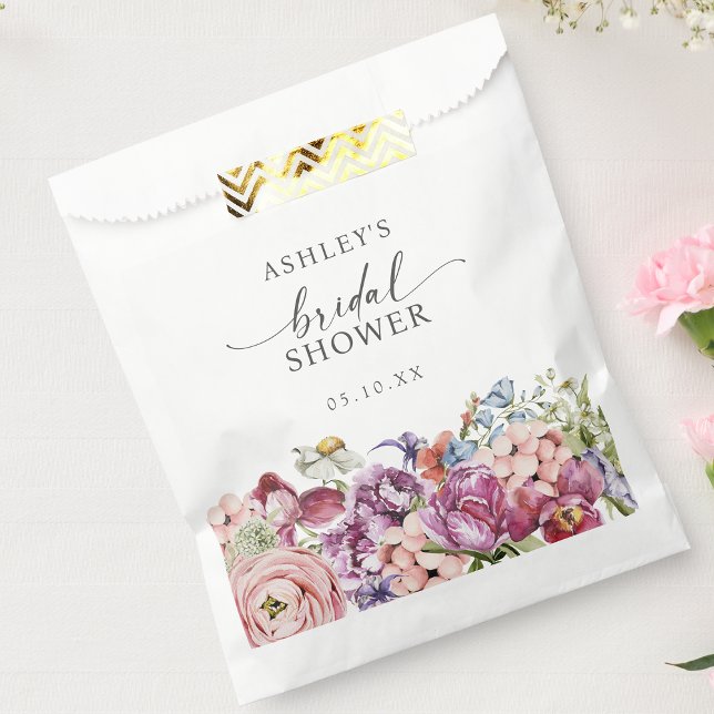 Elegant Floral Bridal Shower Favor Bag (Elegant Floral Jewel Tone Bridal Shower Favor Bag by Painted Paperie
)
