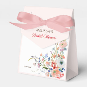 Elegant Floral Bridal Shower Favor Boxes