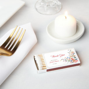 Elegant Floral Bridal Shower Favor  Matchboxes