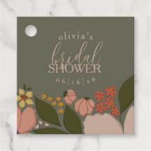 Elegant Floral Bridal Shower Favor Tag