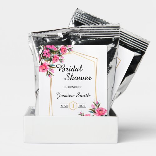 Elegant Floral Bridal Shower Favors Coffee Drink Mix