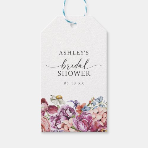 Elegant Floral Bridal Shower Gift Tags