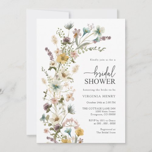 Elegant Floral Bridal Shower Invitation
