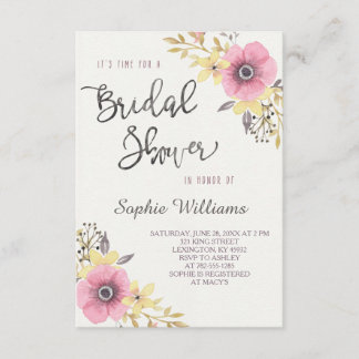 Elegant Floral Bridal Shower Invitation