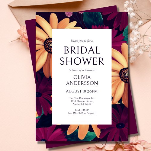 Elegant Floral Bridal Shower Invitation