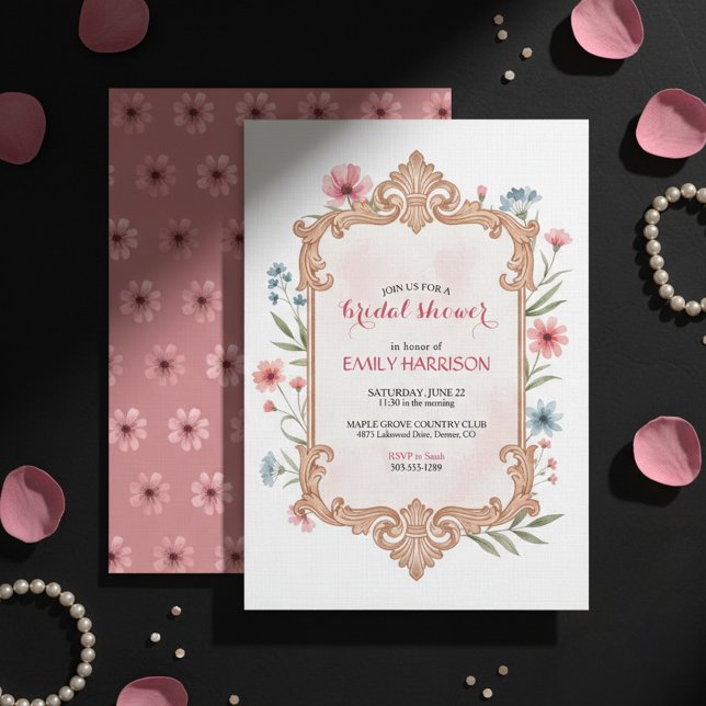 Elegant Floral Bridal Shower Invitation Frame (Creator Uploaded)