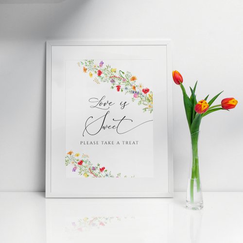 Elegant floral bridal shower love is sweet poster