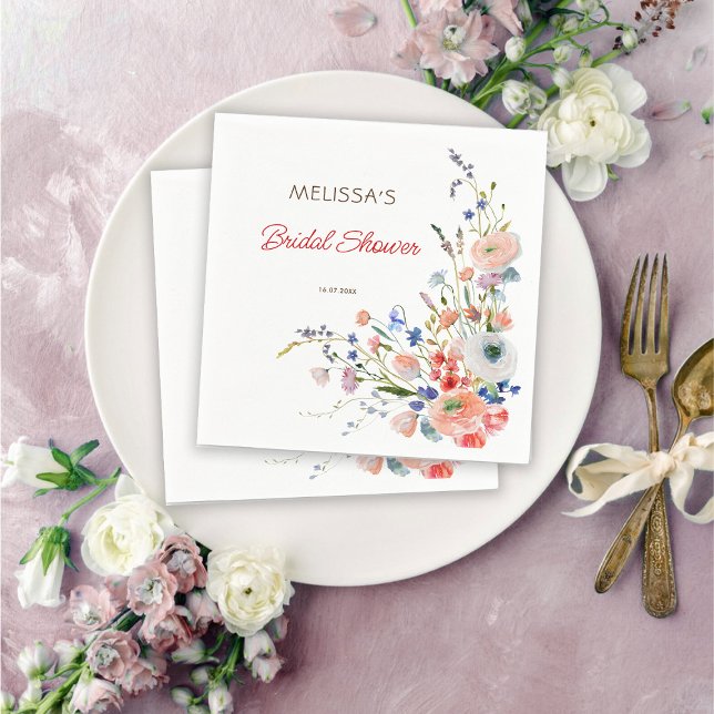 Elegant Floral Bridal Shower Napkins (Creator Uploaded)