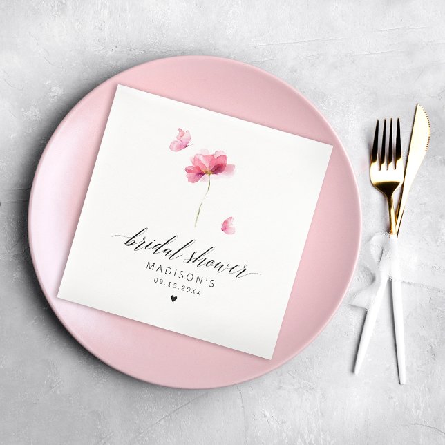 Elegant Floral Bridal Shower Napkins (Creator Uploaded)