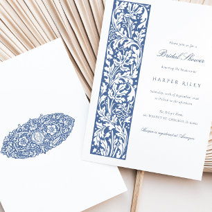 Elegant Floral Bridal Shower Olive Cream Invitation