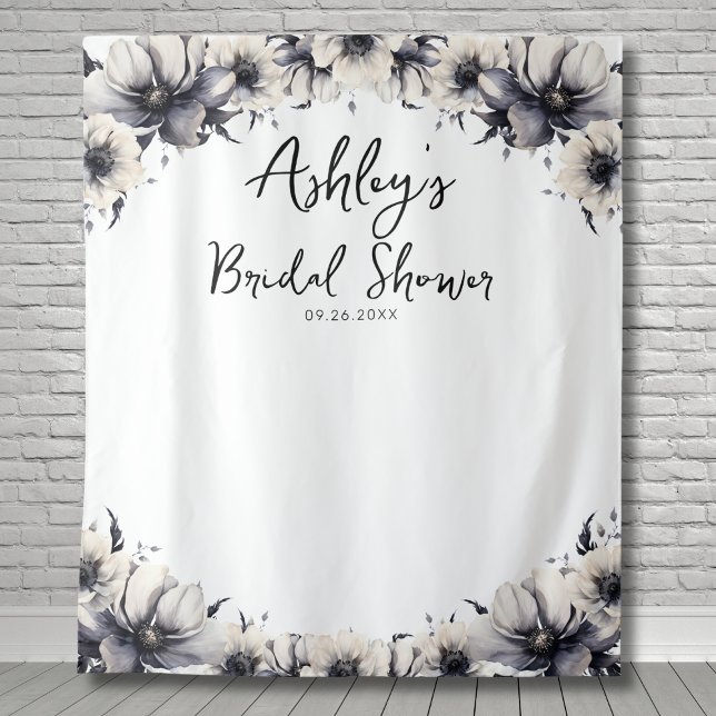 Elegant Floral Bridal Shower Photo Backdrop (Elegant Floral Bridal Shower Photo Backdrop)