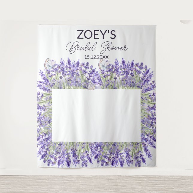 Elegant Floral Bridal Shower Photo Booth Backdrop (Front)