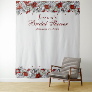 Elegant  Floral Bridal Shower Photo Booth Backdrop