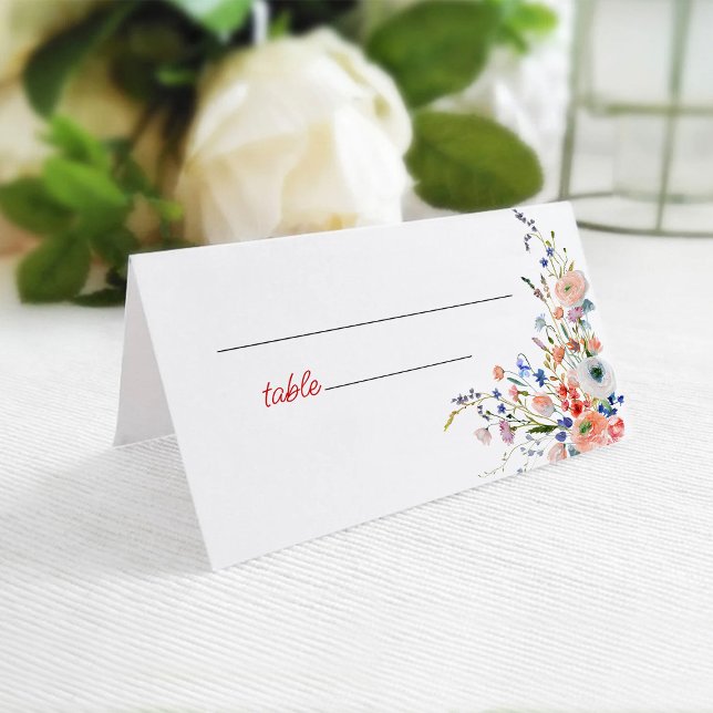 Elegant Floral Bridal Shower Place Card (Creator Uploaded)