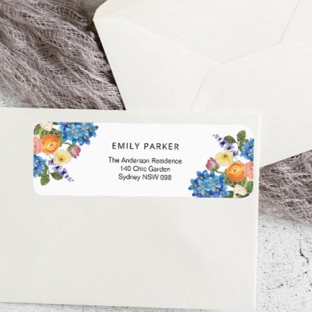 Elegant Floral Bridal Shower Return Address Label (Creator Uploaded)