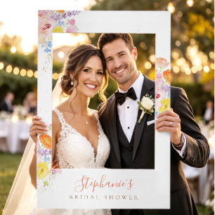 Elegant Floral Bridal Shower Selfie Frame