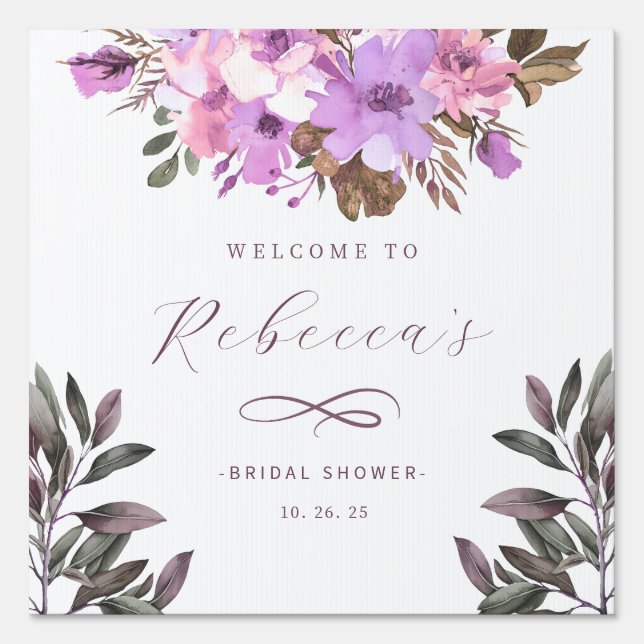 Elegant Floral Bridal Shower Sign (Front)