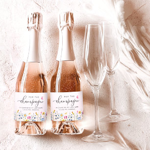 Elegant Floral Bridal Shower Sparkling Wine Label