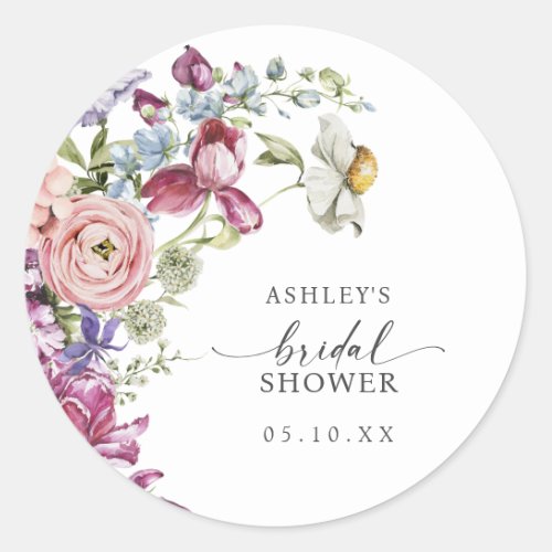 Elegant Floral Bridal Shower Sticker