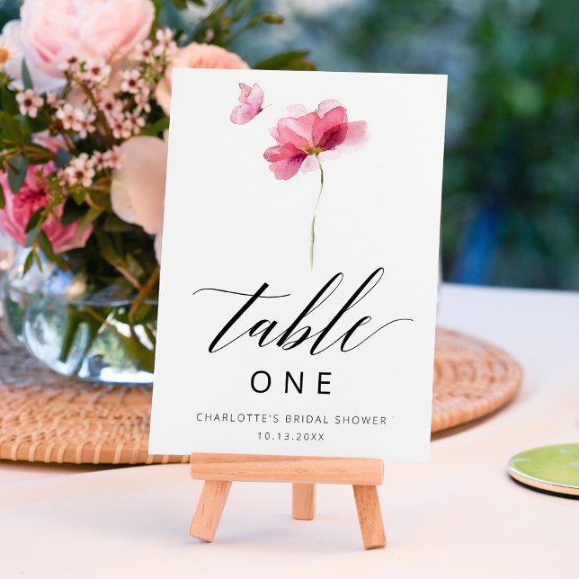 Elegant Floral Bridal Shower Table Number (Creator Uploaded)