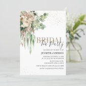 Elegant Floral Bridal Shower Tea Party Invitation (Standing Front)