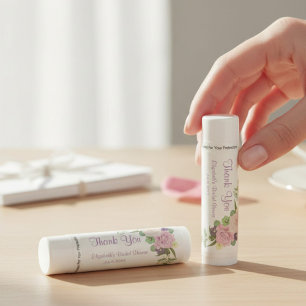 Elegant Floral Bridal Shower Thank You Lip Balm
