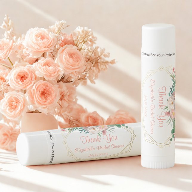 Elegant Floral Bridal Shower Thank You Lip Balm (Creator Uploaded)
