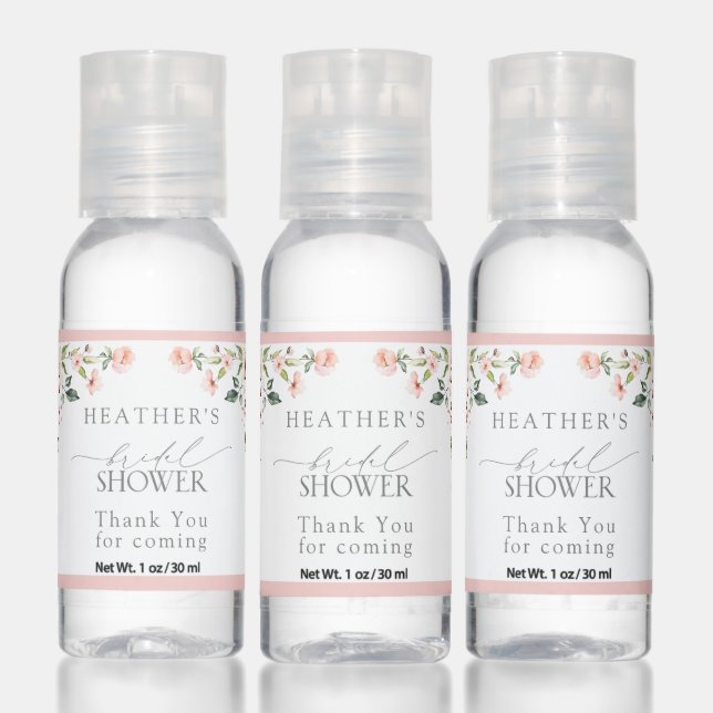 Elegant Floral Bridal Shower Travel Bottle Set Hand Sanitizer (Set)