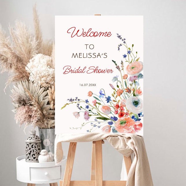 Elegant Floral Bridal shower Welcome Foam Board (Creator Uploaded)