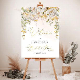 Elegant Floral Bridal Shower Welcome Foam Board