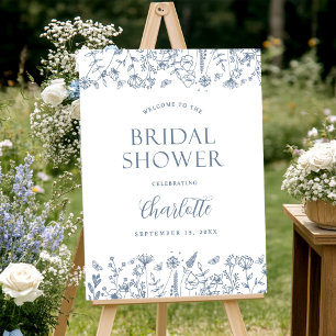 Elegant Floral Bridal Shower Welcome Sign