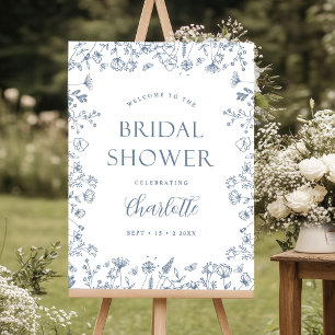 Elegant Floral Bridal Shower Welcome Sign