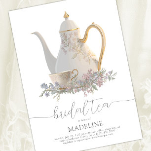Elegant Floral Bridal Tea Bridal Shower Invitation