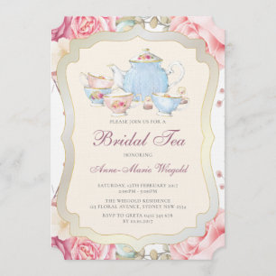 Elegant Floral Bridal Tea Invitation